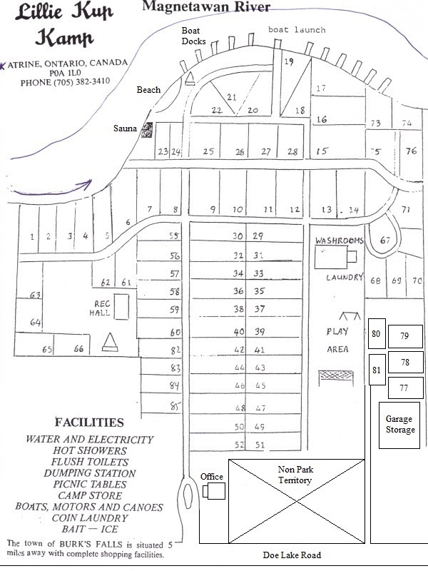 Park Map of Lillie Kup Campground